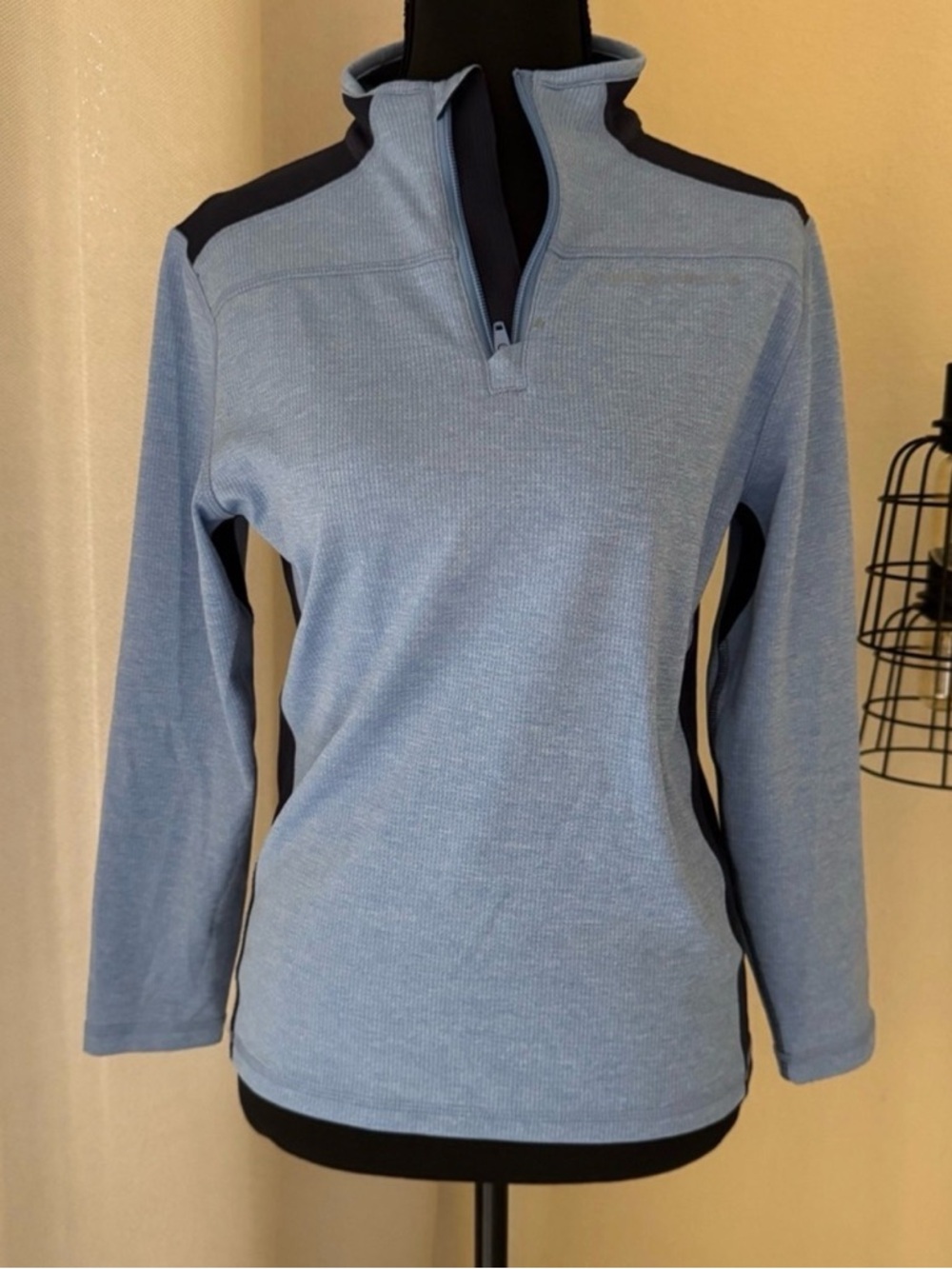 Brooks Brothers Sport 1/4 Zip Pullover Blue Athletic Top Women M - Picture 2 of 8